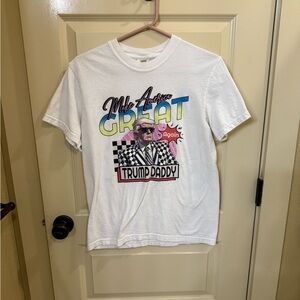Comfort Colors White Tee with Pink and Blue Graphic